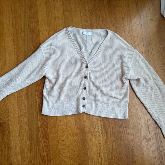 XL Button Cotton Knit Cardigan, Velvet by Graham and Spencer Solange Cardigan - Picture 4 of 9